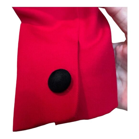 Talbots Red‎ Velvet Collar 100% Wool Winter Office  Blazer Size 2P - Picture 9 of 11
